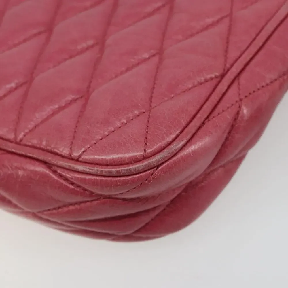 Miu Miu Matelasse Leather Pouch Pink